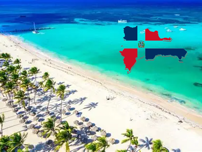 Playa de República Dominicana y mapa del país